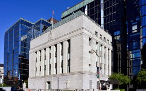 Ottawa, Canada - June 15, 2024: The Bank of Canada Building on Wellington Street. The Bank of Canada is a Crown Corporation and Canadas central bank and is responsible for formulating Canada's monetary policy and setting the interest rate on borrowed money.